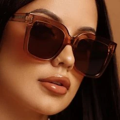 Dime Optics X Les Do Makeup EPTX Sunglasses In Vintage Crystal/Brown