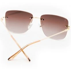 Dime Optics X Les Do Makeup GGG Sunglasses In Gold/Brown Gradient New