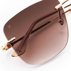 Dime Optics X Les Do Makeup GGG Sunglasses In Gold/Brown Gradient New
