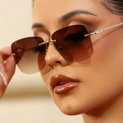 Dime Optics X Les Do Makeup GGG Sunglasses In Gold/Brown Gradient New