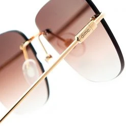 Dime Optics X Les Do Makeup GGG Sunglasses In Gold/Brown Gradient New
