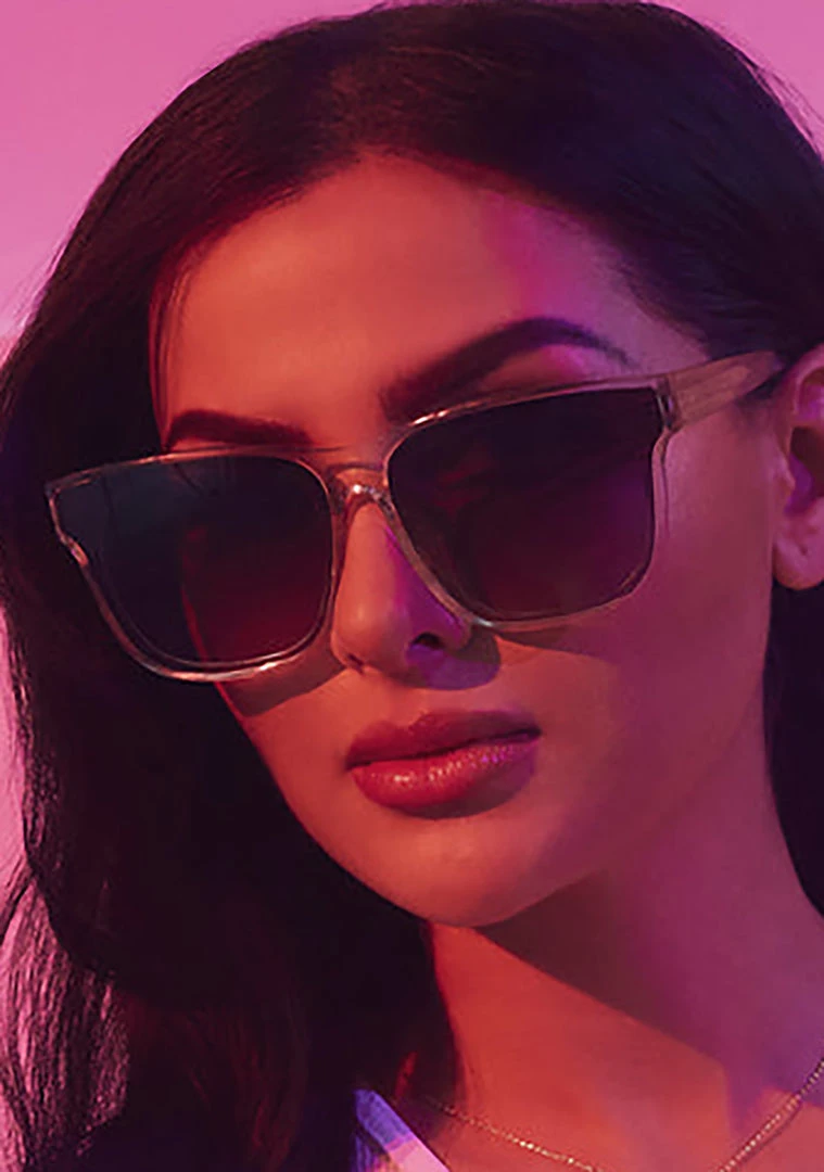 Dime Optics New X Sssniperwolf 001 Sunglasses In Clear/Grey Gradient