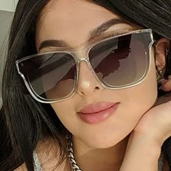Dime Optics New X Sssniperwolf 001 Sunglasses In Clear/Grey Gradient
