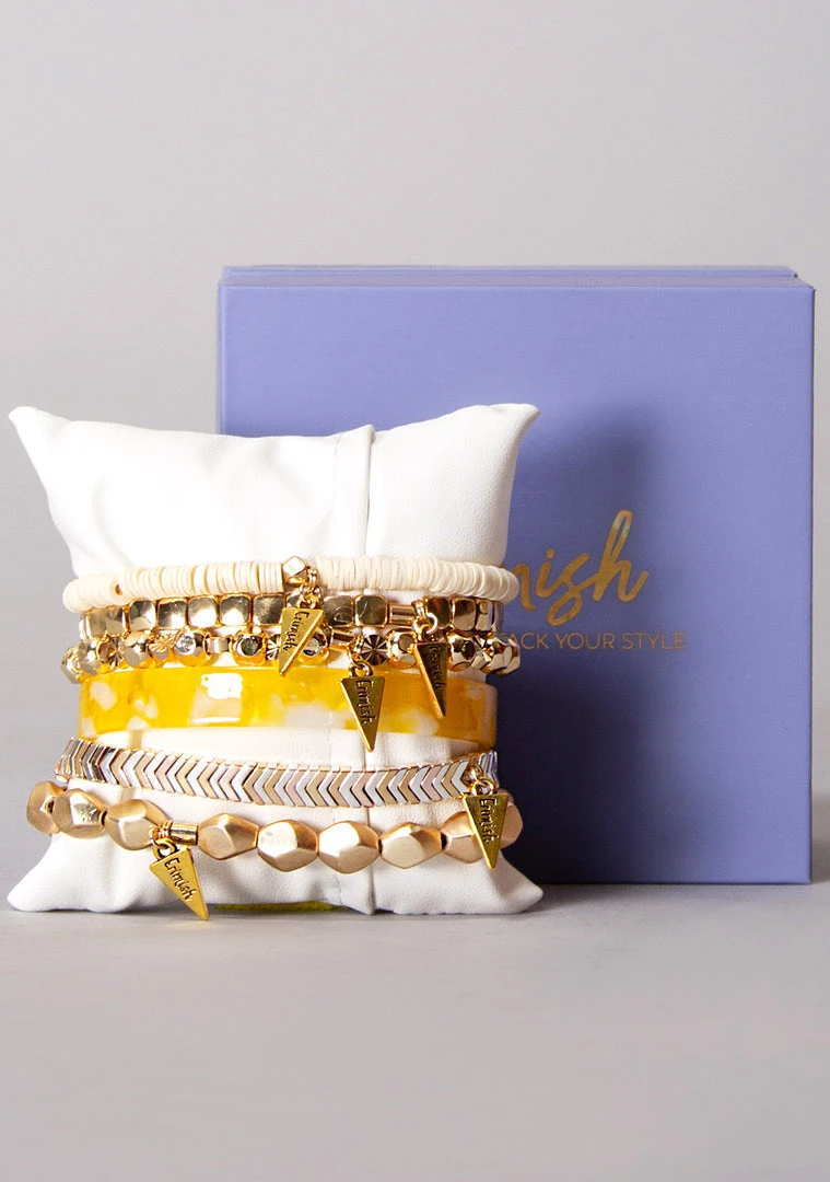 Erimish Ribbons Of Gold Bracelet Stack
