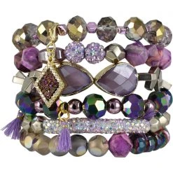 Erimish Lavender Love Bracelet Stack Mad World
