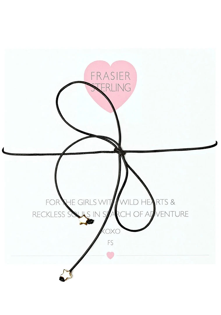 Fraiser Sterling Disco Fever Bowtie Stars Choker In Black Accessories