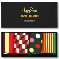 Happy Socks Classic Holiday Socks 4PK Gift Box Set
