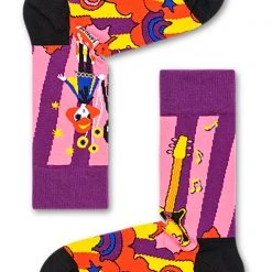 Happy Socks Linda And Johnny Purple Guitar Socks