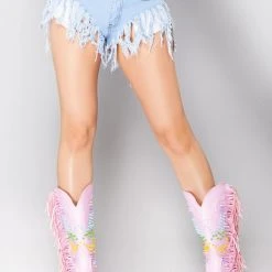 Hot & Delicious Women's Festival Festival Fever Fringe High Waisted Shorts