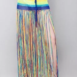 Hot & Delicious Rainbow Thrillz Crochet Fringe Skirt World Tour