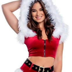 J Valentine The Great Fantastic Nice List Hooded Crop Top