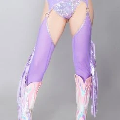 J Valentine World Tour Utopia Mesh Fringe Chaps