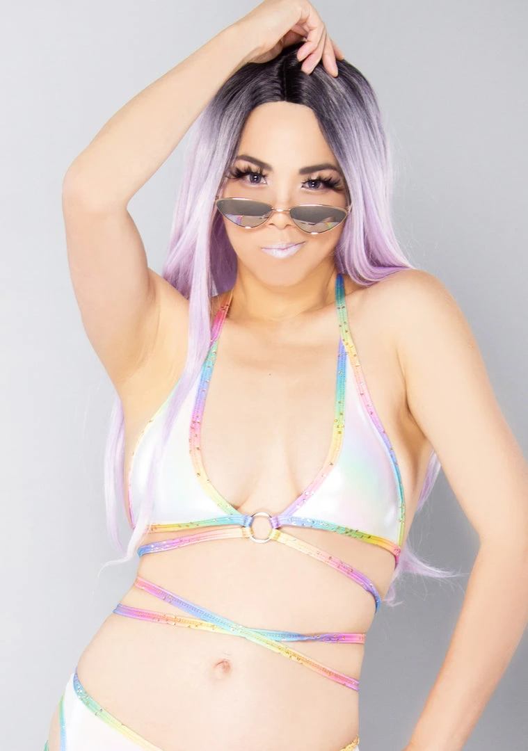 J Valentine Unicorn Sprinkle Wrap Top