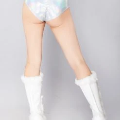 J Valentine High Waisted Shorts In Foil Hologram