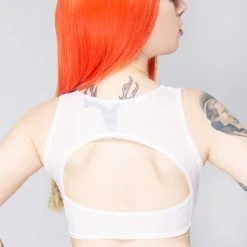 J Valentine The Raven Pure Dreams Mesh Keyhole Crop Top