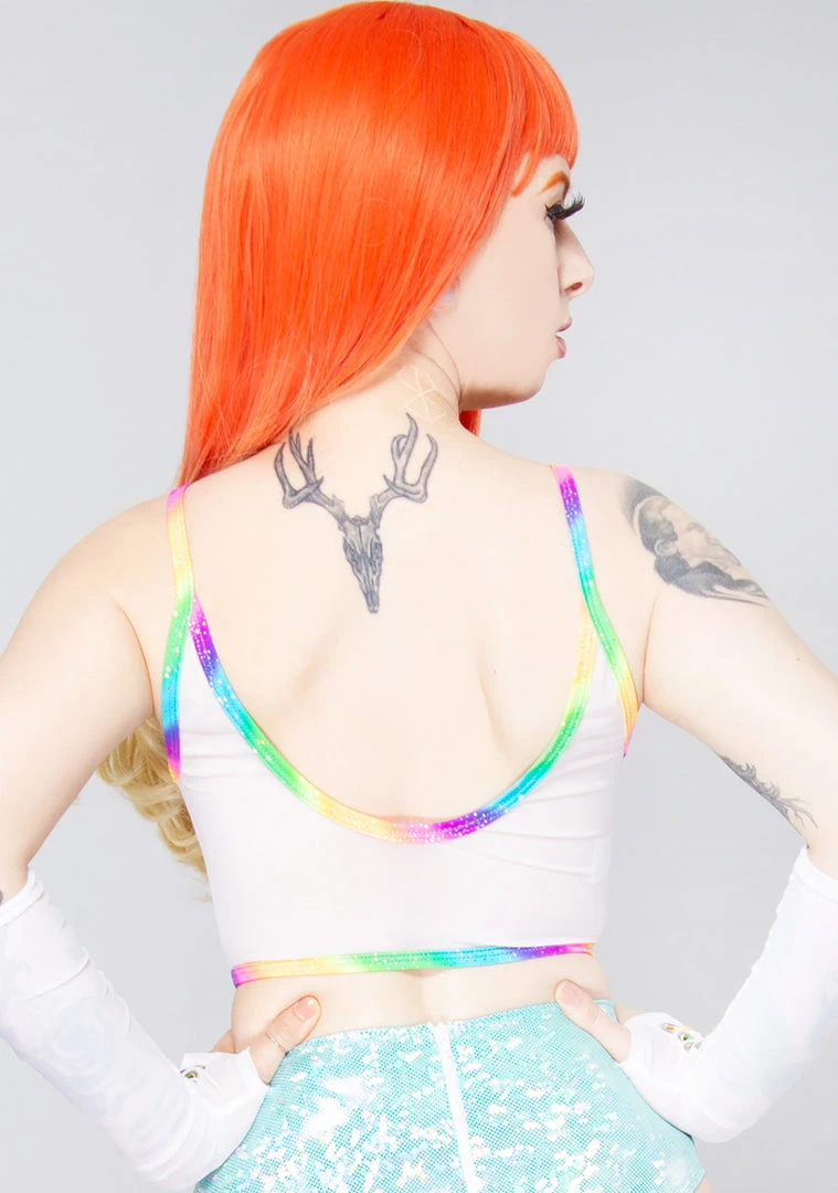 J Valentine Rainbow Prism Mesh Tank Women's Festival