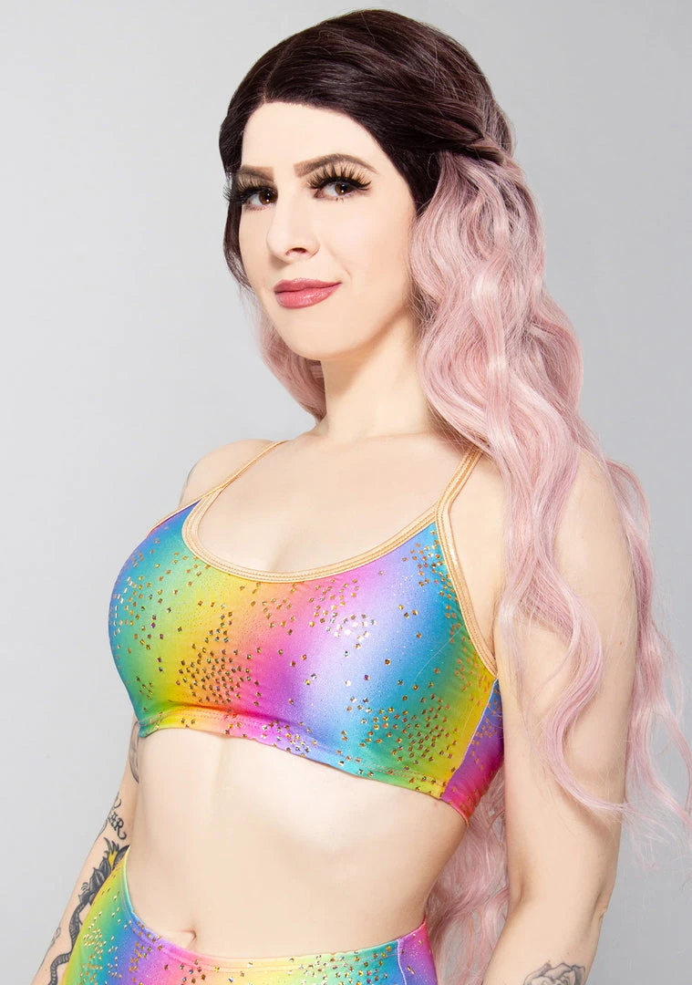 J Valentine Sparkle Confetti Rainbow Tank