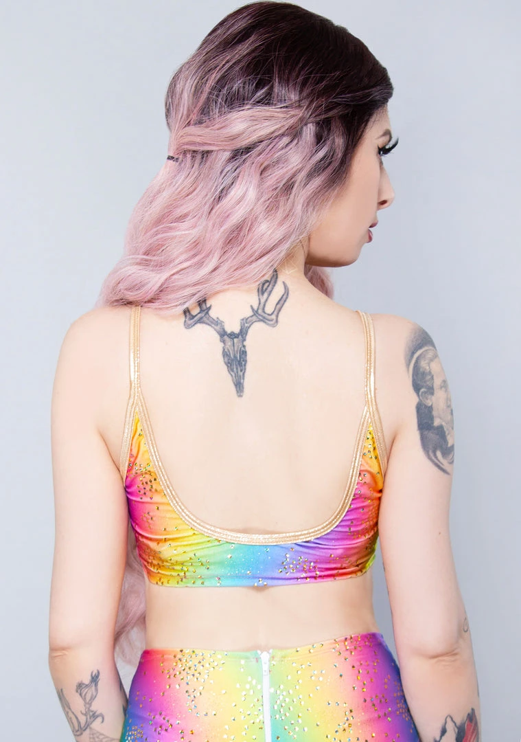 J Valentine Sparkle Confetti Rainbow Tank