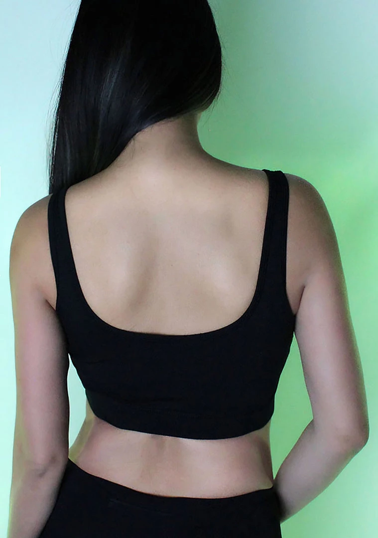 LA Style Rush Just A Little Bit Bra Top In Black