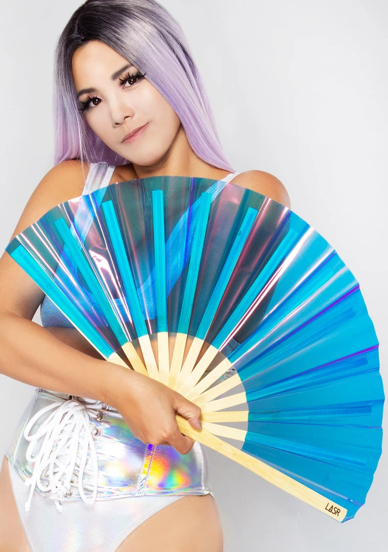 LASR Dreamscape Iridescent Fluid Rave Fan New