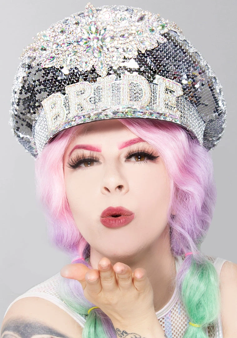 LASR Electric Bride Sequin Captain Hat