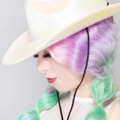 LASR Giddy Up Cowgirl Opalescence Festival Hat New