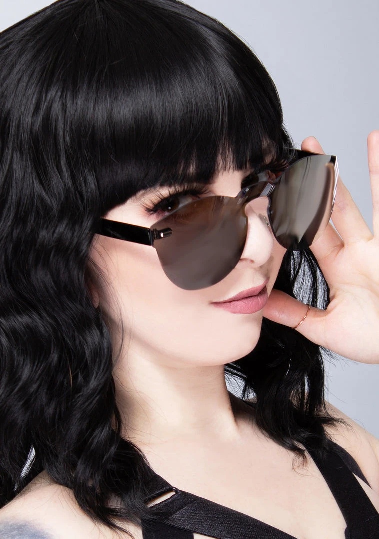 LASR Gimmie Space Reflective Sunglasses In Silver Mirror