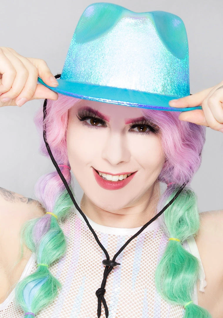 LASR Touch The Sky Cowgirl Opalescence Festival Hat New