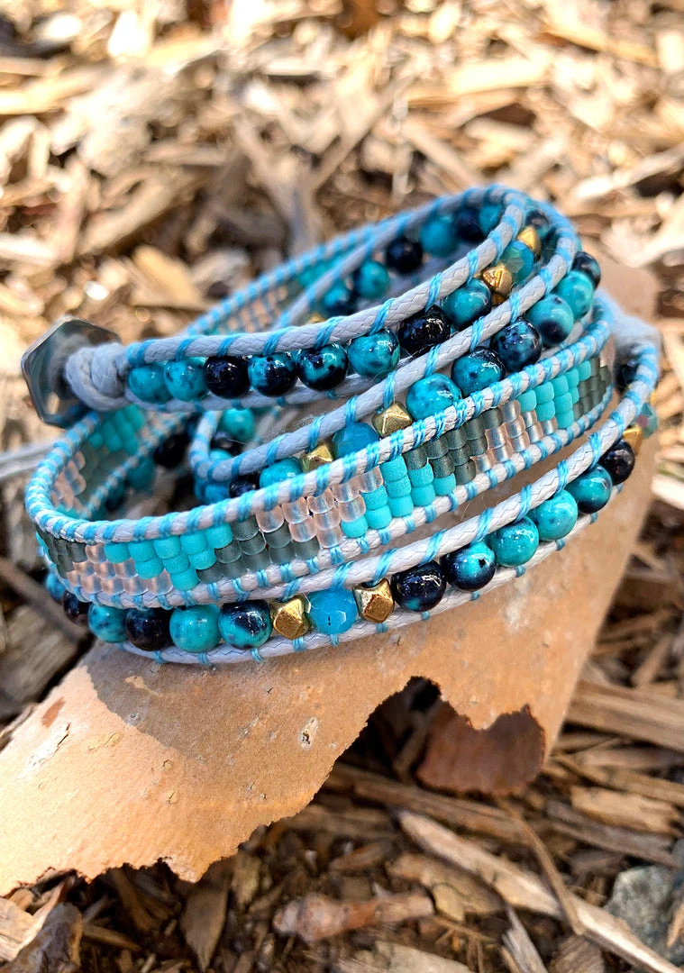 LA Style Rush Accessories X Katie Soleil Sedona Triple Wrap Beaded Bracelet