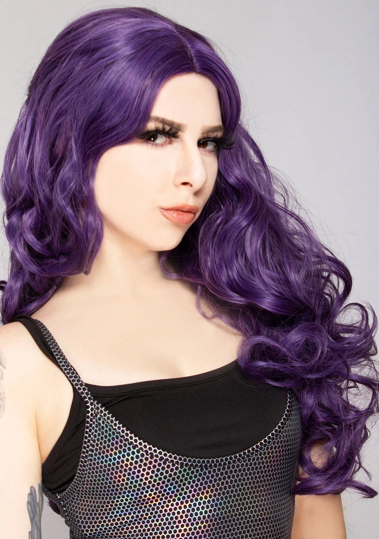 Leg Avenue Accessories Mermaid Wave Long Wig In Purple