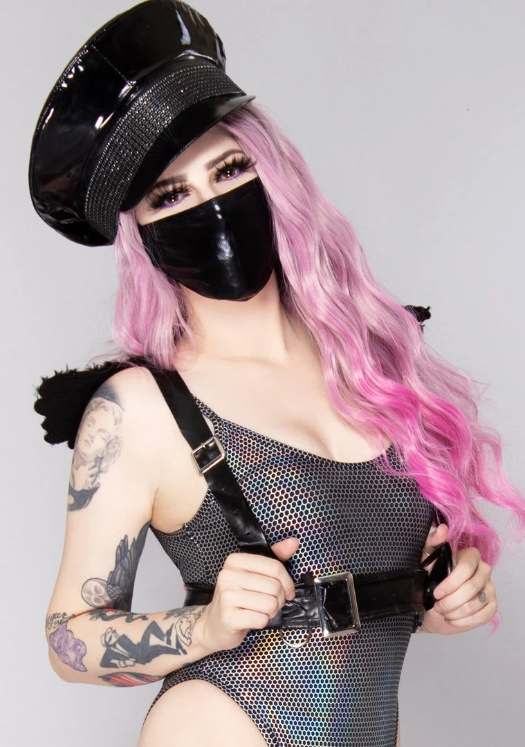 Leg Avenue The Raven Fallen Angel Furry Wing Body Harness In Black