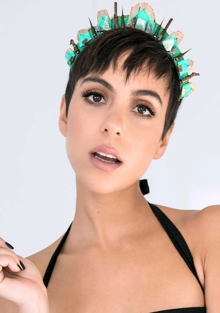 Loschy Accessories Mermaid Eucalyptus Crown In Green