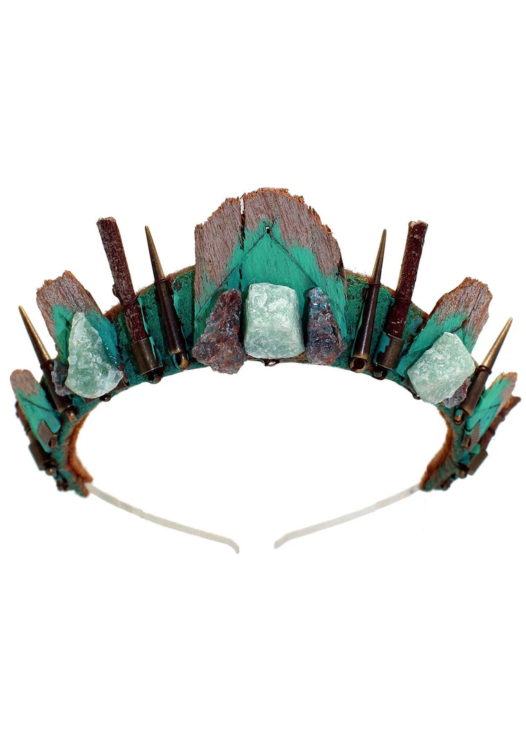 Loschy Accessories Mermaid Eucalyptus Crown In Green