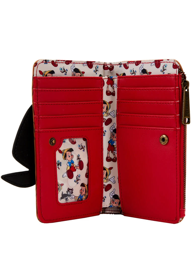 Loungefly X Disney Pinocchio Peeking Flap Wallet New