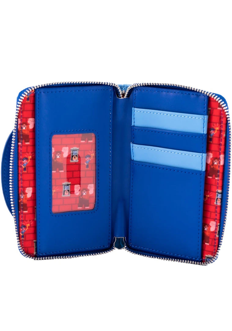 Loungefly X Disney Wreck-It Ralph Fix-It Felix Zip Around Wallet Tea Room Cinema
