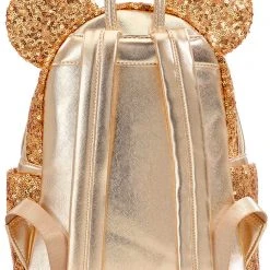 Loungefly X LASR Exclusive Disney Yellow Gold Sequin Minnie Mini Backpack LASR Exclusives