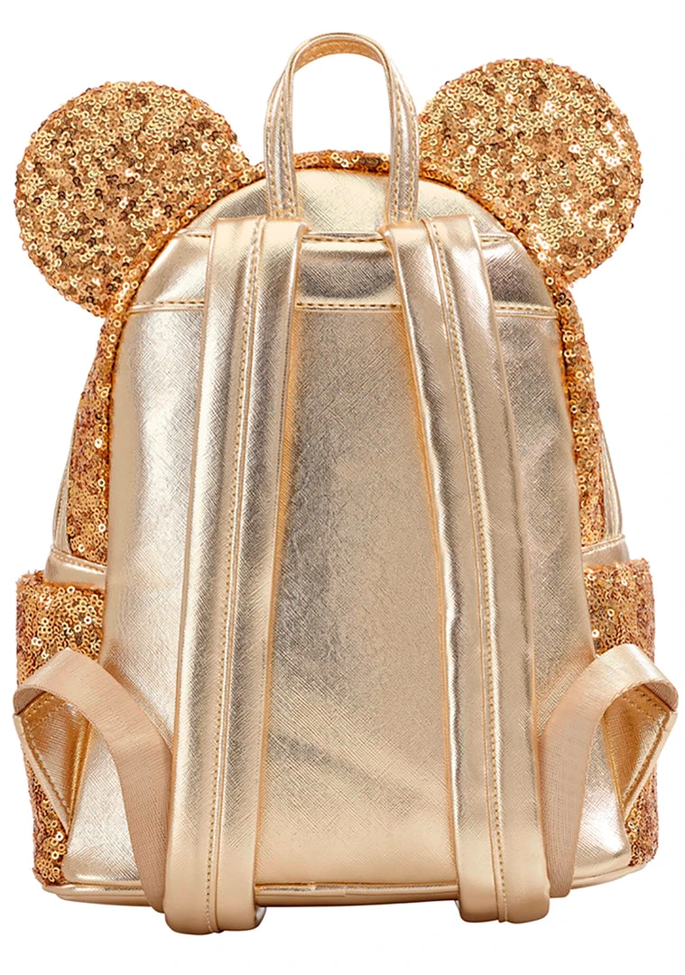 Loungefly X LASR Exclusive Disney Yellow Gold Sequin Minnie Mini Backpack LASR Exclusives