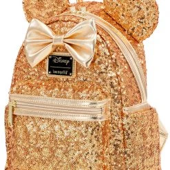 Loungefly X LASR Exclusive Disney Yellow Gold Sequin Minnie Mini Backpack LASR Exclusives