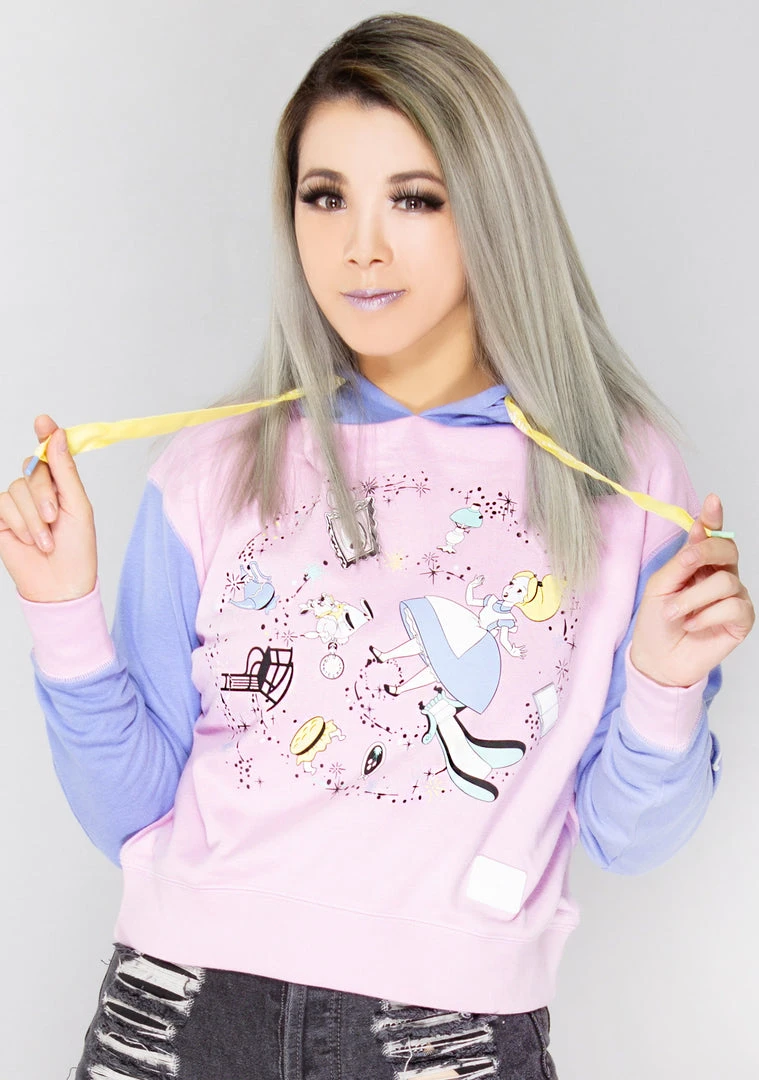 Loungefly X Disney Alice Rabbit Hole Crop Hoodie