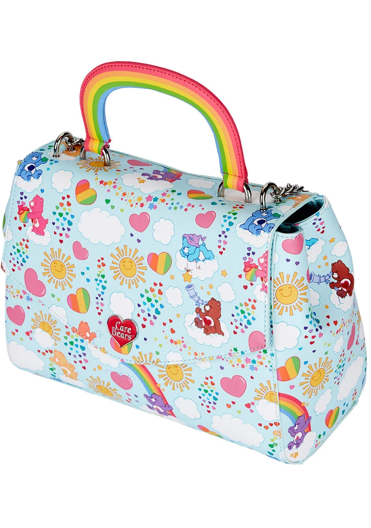 Loungefly New X Care Bears 40th Anniversary Care A Lot Satchel Crossbody Bag