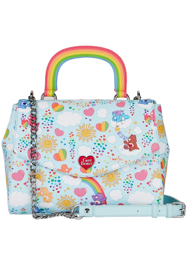 Loungefly New X Care Bears 40th Anniversary Care A Lot Satchel Crossbody Bag