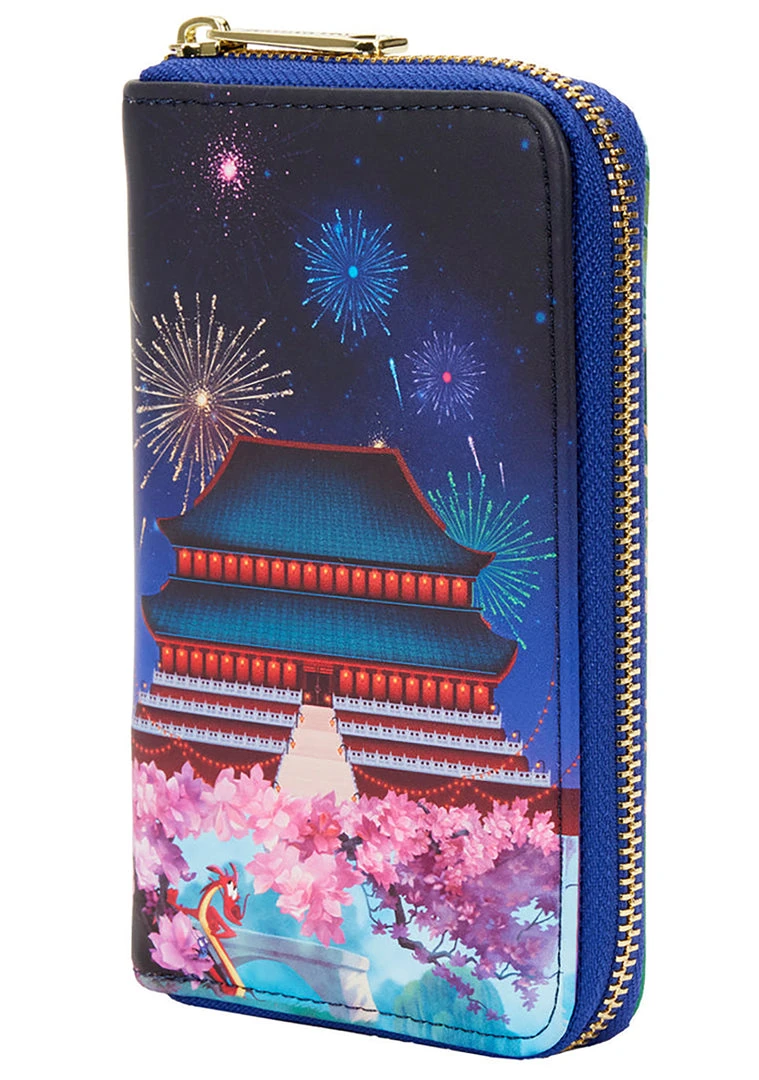 Loungefly X Disney Mulan Castle Zip Around Wallet New