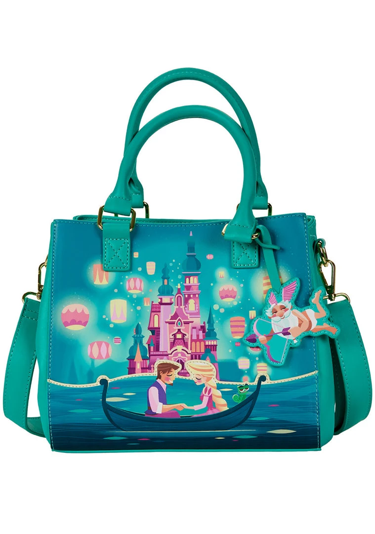 Loungefly X Disney Tangled Rapunzel Castle Glow Satchel Crossbody Bag New