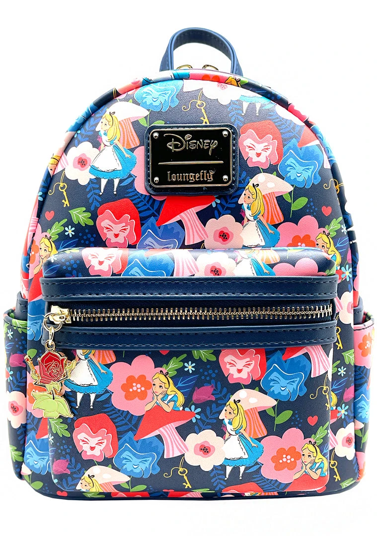 Loungefly X LASR Exclusive Disney Alice In Wonderland Golden Afternoon AOP Mini Backpack