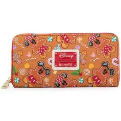 Loungefly X Disney Mickey Minnie Gingerbread AOP Zip Around Wallet Bags