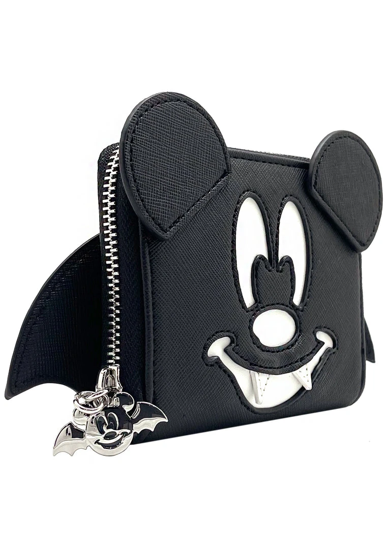 Loungefly New X LASR Exclusive Disney Mickey Bat Zip Wallet