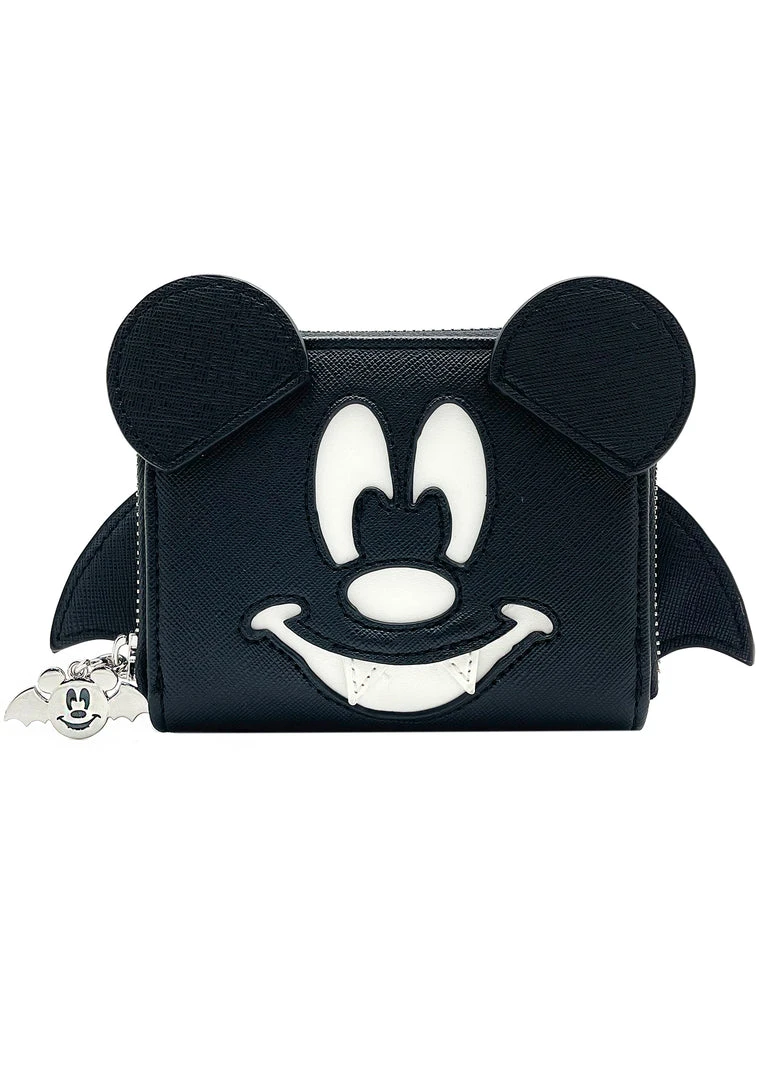 Loungefly New X LASR Exclusive Disney Mickey Bat Zip Wallet