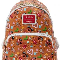 Loungefly X Disney Mickey Minnie Gingerbread AOP Mini Backpack With Ears The Great Fantastic