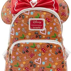 Loungefly X Disney Mickey Minnie Gingerbread AOP Mini Backpack With Ears The Great Fantastic