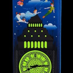 Loungefly X Disney Peter Pan Glow Clock Wallet New